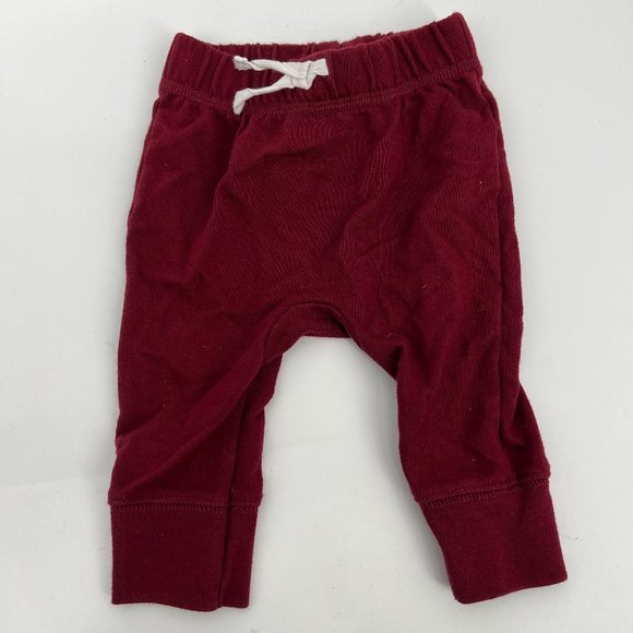 Cat & Jack Baby Drawstring Elastic Waist Ribbed Jogger Pants Burgundy 3M-6M NWOT - Picture 1 of 4